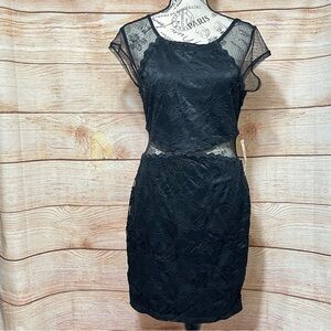 BCX Junior's Black‎ All-Over Lace Mesh Sheer Illusion Bodycon Dress Size 11